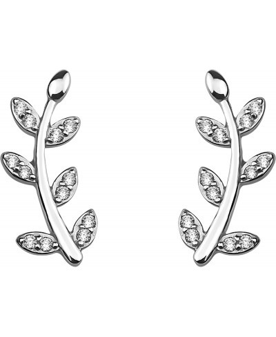 Women's Earrings 925 Silver - Leaf Twig Stud Earrings - 20201 $17.91 Stud