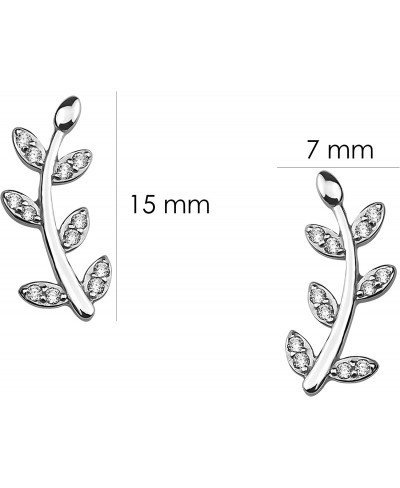 Women's Earrings 925 Silver - Leaf Twig Stud Earrings - 20201 $17.91 Stud