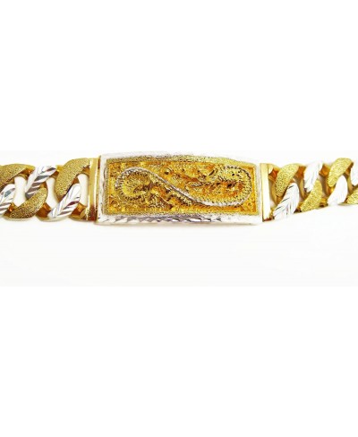 Dragon Thai Gold Plated Bangle 24k Thai Baht Yellow & White Gold Filled Bracelet 8 Inch 58 Grams 15 mm $44.52 Link