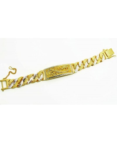 Dragon Thai Gold Plated Bangle 24k Thai Baht Yellow & White Gold Filled Bracelet 8 Inch 58 Grams 15 mm $44.52 Link