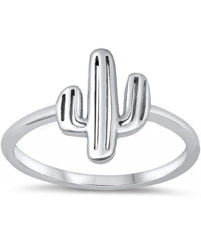 Cactus Ring Band 925 Sterling Silver Plain $18.29 Bands