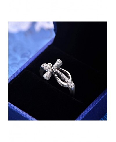 925 Sterling Silver Cubic Zirconia Cross Infinity Ring $36.83 Statement