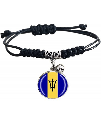 Barbados Flag Braided Bracelet Adjustable Nylon Chain Crystal Wristband Souvenir Fashion Handmade Bracelet For Man & Woman Sp...