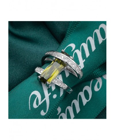 Gold Plated Ring Wedding Ring Silver Emerald-Cut CZ Promise Wedding Rings for Women Personalized Simple Engagement Ring $10.5...