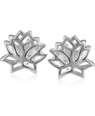 925 Sterling Silver Lotus Flower Stud Earrings $11.70 Stud