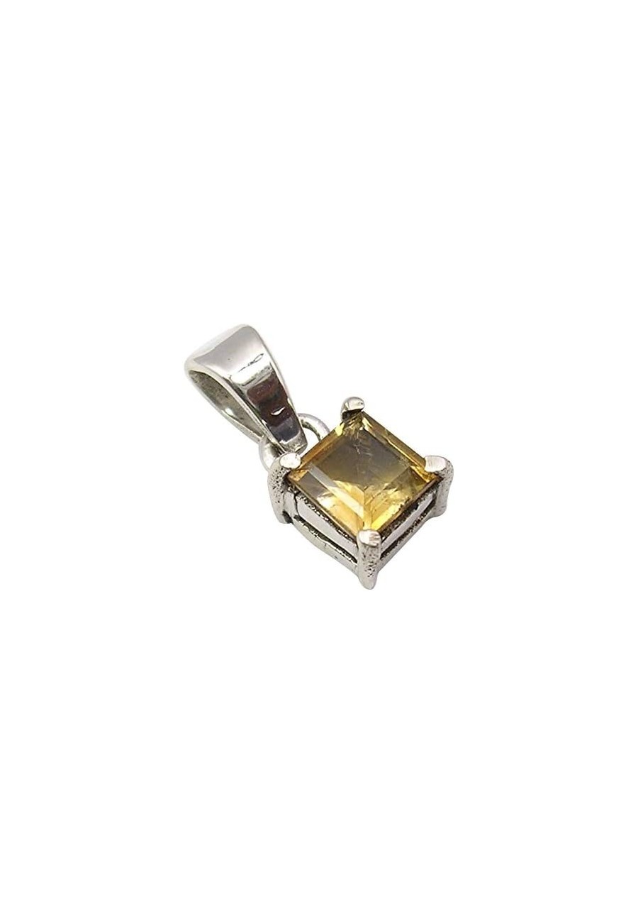 Citrine Prong Setting Pendant 0.6" 1.4 Grams Sterling Silver Stone Gift Pre-Labor Day Sites $16.22 Pendants & Coins