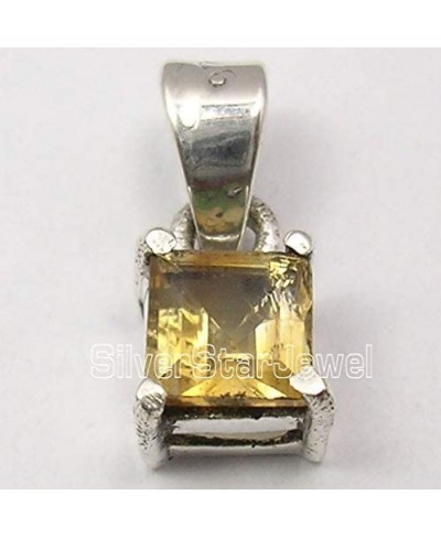 Citrine Prong Setting Pendant 0.6" 1.4 Grams Sterling Silver Stone Gift Pre-Labor Day Sites $16.22 Pendants & Coins