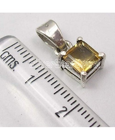 Citrine Prong Setting Pendant 0.6" 1.4 Grams Sterling Silver Stone Gift Pre-Labor Day Sites $16.22 Pendants & Coins