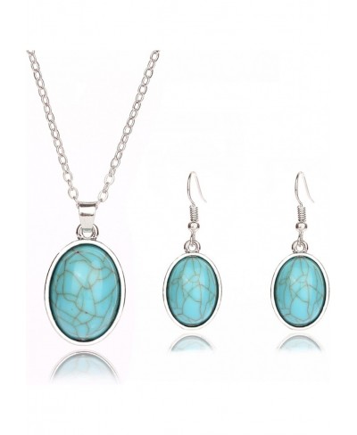 Turquoise Necklace and Earring Sets Turquoise Jewelry for Teen Girls Turquoise Earrings for Women $13.85 Jewelry Sets