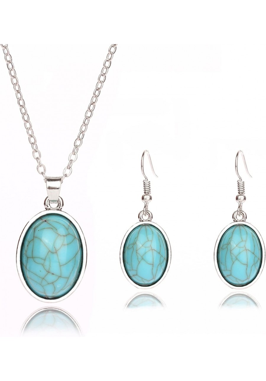 Turquoise Necklace and Earring Sets Turquoise Jewelry for Teen Girls Turquoise Earrings for Women $13.85 Jewelry Sets