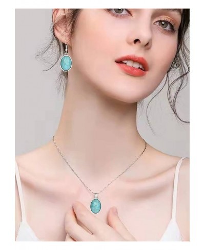 Turquoise Necklace and Earring Sets Turquoise Jewelry for Teen Girls Turquoise Earrings for Women $13.85 Jewelry Sets