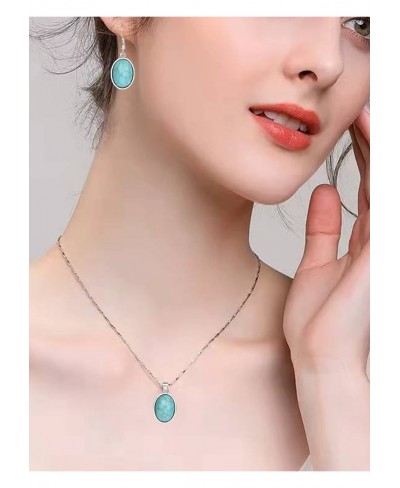 Turquoise Necklace and Earring Sets Turquoise Jewelry for Teen Girls Turquoise Earrings for Women $13.85 Jewelry Sets