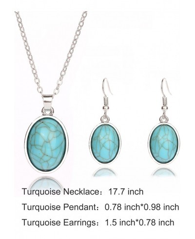 Turquoise Necklace and Earring Sets Turquoise Jewelry for Teen Girls Turquoise Earrings for Women $13.85 Jewelry Sets