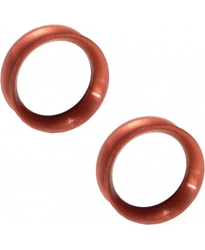 Pair of Metallic Silicone Double Flared Skin Eyelets - 0g 5/16" wearable Copper $17.51 Piercing Jewelry