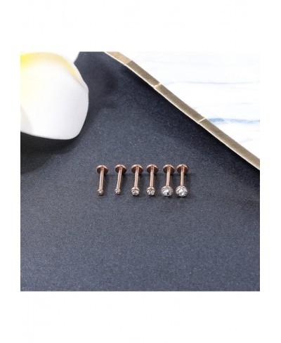 12pcs Surgical Steel Forward Helix Tragus Cartilage Earring Studs 16g Push-in Lip Rings CZ Labret Monroe Medusa Piercing Jewe...