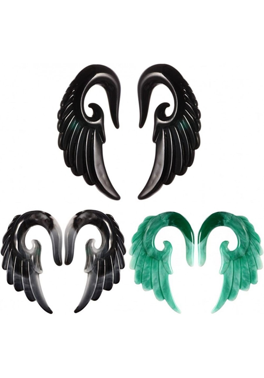 Mixed Colors Acrylic Spiral Taper Plug Gauge Ear Stretching Kit Vintage Angel Wings 3 Pairs (3 Pairs of 4G(5mm)) $11.71 Pierc...