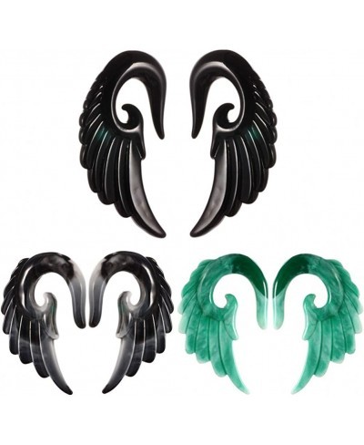 Mixed Colors Acrylic Spiral Taper Plug Gauge Ear Stretching Kit Vintage Angel Wings 3 Pairs (3 Pairs of 4G(5mm)) $11.71 Pierc...