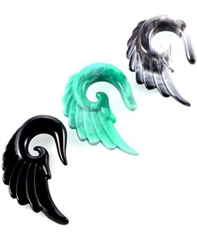 Mixed Colors Acrylic Spiral Taper Plug Gauge Ear Stretching Kit Vintage Angel Wings 3 Pairs (3 Pairs of 4G(5mm)) $11.71 Pierc...