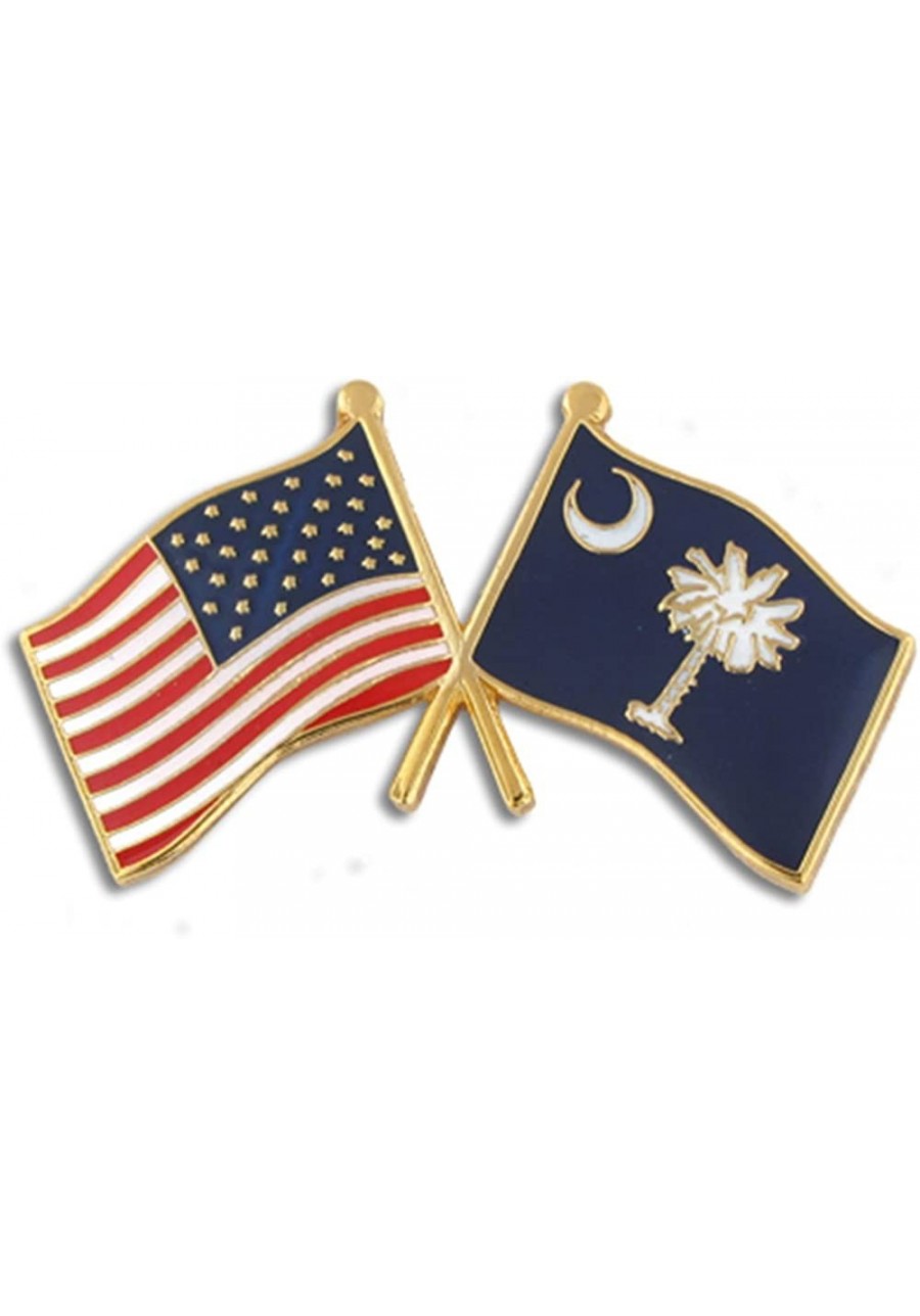 Crossed Friendship Flag Enamel Lapel Pin $13.03 Brooches & Pins