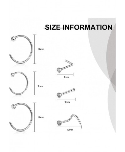 Fake Nose Rings Hoop 18 pcs Stainless Steel Faux Ear Nose Septum Ring Clip On Nose Hoop Rings $8.89 Piercing Jewelry