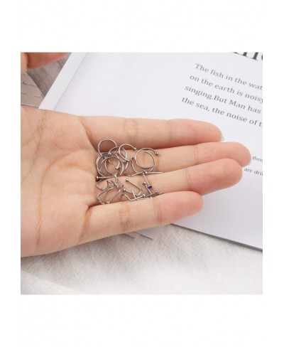 Fake Nose Rings Hoop 18 pcs Stainless Steel Faux Ear Nose Septum Ring Clip On Nose Hoop Rings $8.89 Piercing Jewelry