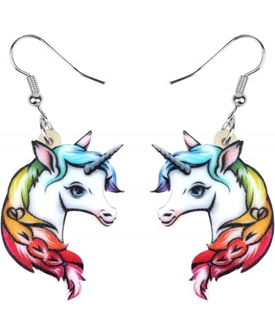 Acrylic Drop Dangle Sweet Unicorn Earrings Horse Jewelry For Women Girls Kids Nice Gift $7.75 Drop & Dangle