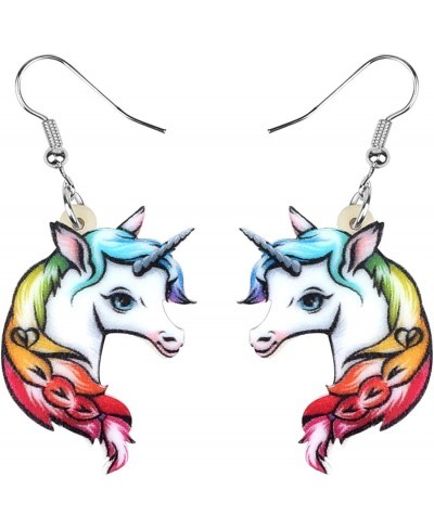 Acrylic Drop Dangle Sweet Unicorn Earrings Horse Jewelry For Women Girls Kids Nice Gift $7.75 Drop & Dangle