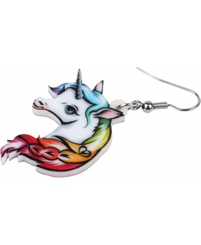 Acrylic Drop Dangle Sweet Unicorn Earrings Horse Jewelry For Women Girls Kids Nice Gift $7.75 Drop & Dangle