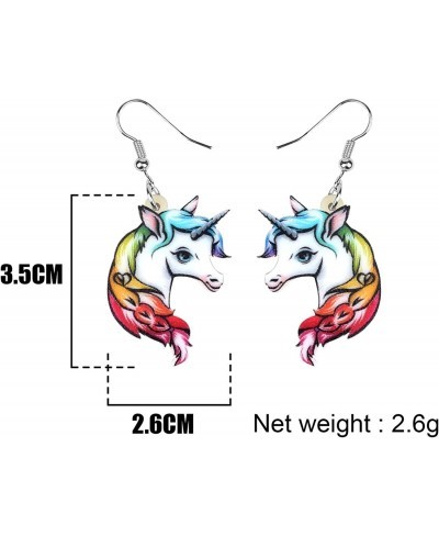 Acrylic Drop Dangle Sweet Unicorn Earrings Horse Jewelry For Women Girls Kids Nice Gift $7.75 Drop & Dangle