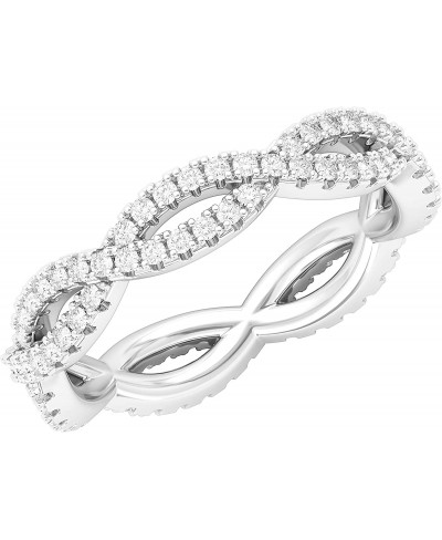 Sterling Silver Full Infinity Twist Simulated Diamond or Genuine Moissanite Eternity Ring Wedding Band Matching Ring $43.21 E...