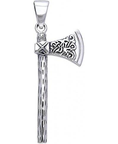 Solid 0.925 Sterling Silver Viking Axe Charm Pendant $30.70 Pendants & Coins