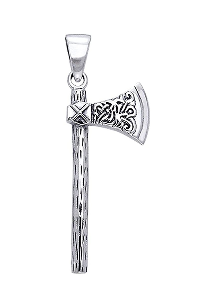 Solid 0.925 Sterling Silver Viking Axe Charm Pendant $30.70 Pendants & Coins