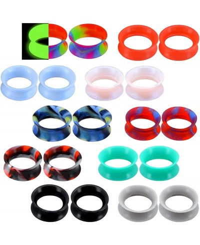 20 PCS Thin Silicone Ear Gauges for Ear Silicone Ear Plugs Gauge Tunnels Double Flared Flexible Tunnel Ear Silicone Tunnel Ea...