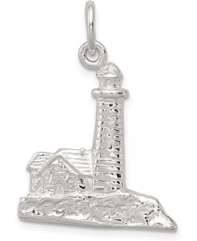 925 Sterling Silver Lighthouse Charm Pendant $21.96 Pendants & Coins