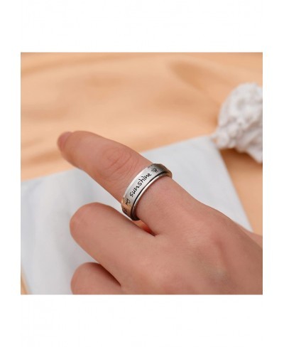 Spinner Ring for Women Men Stainless Steel Anxiety Fidget Rings for Anxiety Relieving Stress Rings I am Enough Inspirational ...