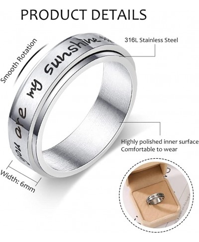 Spinner Ring for Women Men Stainless Steel Anxiety Fidget Rings for Anxiety Relieving Stress Rings I am Enough Inspirational ...