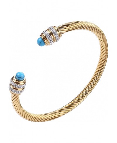 Twisted Cable Bracelet for Women Design Elegant Unique Besigner Zircon Bangle Bracelets Stainless Jewelry $14.36 Cuff