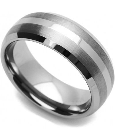 8MM Comfort Fit Tungsten Carbide Wedding Band Brushed Stripe Beveled Edges Ring (7 to 14) $29.79 Wedding Bands