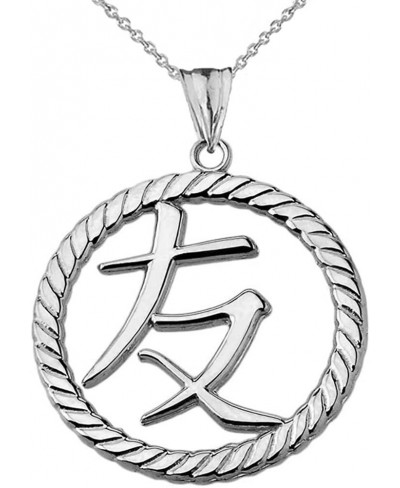 Elegant Sterling Silver Chinese/Japanese Friendship Symbol Rope-Style Pendant Necklace $38.53 Pendant Necklaces