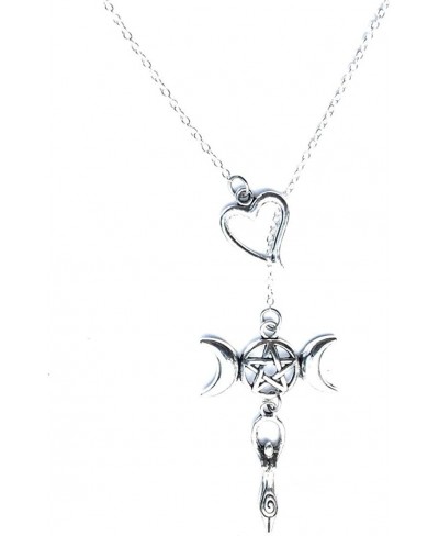 I Heart Triple Moon Goddess Silver Lariat Y Necklace. $23.55 Y-Necklaces