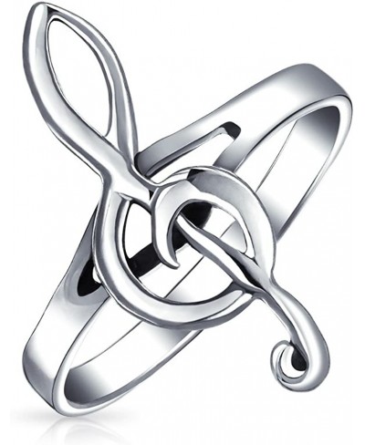 Music Student Teacher Bar Measure Treble Clef Note Ring For Teen For Women 925 Sterling Silver Thin Band $22.82 Bands