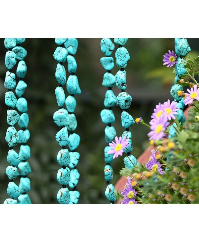 Turquoise Beads Endless Necklace Long Knotted Stone Multi-Strand Layer Necklaces Handmade Jewelry $29.11 Strands