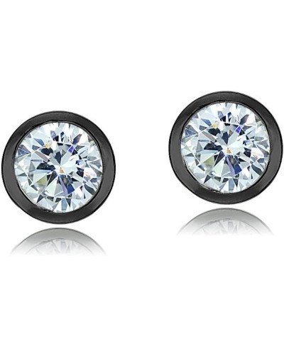 Sterling Silver Cubic Zirconia Bezel-Set Martini Stud Earrings $12.65 Stud