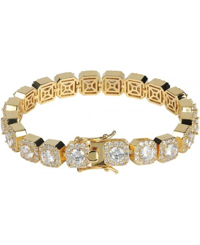 10mm 14k Gold Silver Plated Men's Hip Hop Full Iced Out CZ Lab Diamond Tennis Bracelets $38.50 Jewelry Sets