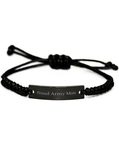 Military Mom Black Rope Bracelet Proud Army Mom Long Distance Relationship Gifts for Army Soldier Mom $21.22 Strand