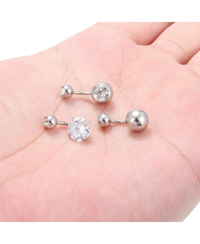 16G 6mm 1/4 Inch 316L Surgical Steel Short Belly Button Rings Navel Belly Earring CZ Navel Ring Barbell Body Piercing $9.57 P...