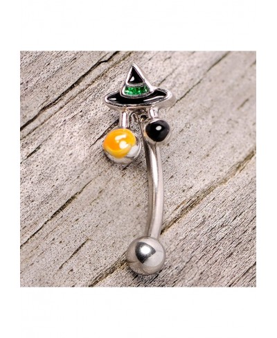 Womens 16G Steel Cartilage Tragus Daith Conch Rook Black Green Witch Hat Eyebrow Ring 5/16” $10.24 Piercing Jewelry