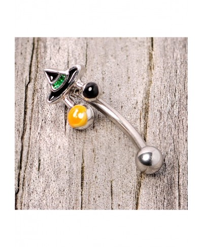 Womens 16G Steel Cartilage Tragus Daith Conch Rook Black Green Witch Hat Eyebrow Ring 5/16” $10.24 Piercing Jewelry