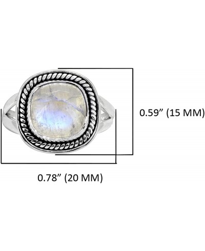 Rainbow Moonstone Solid 925 Sterling Silver Split Shank Ring $23.45 Statement