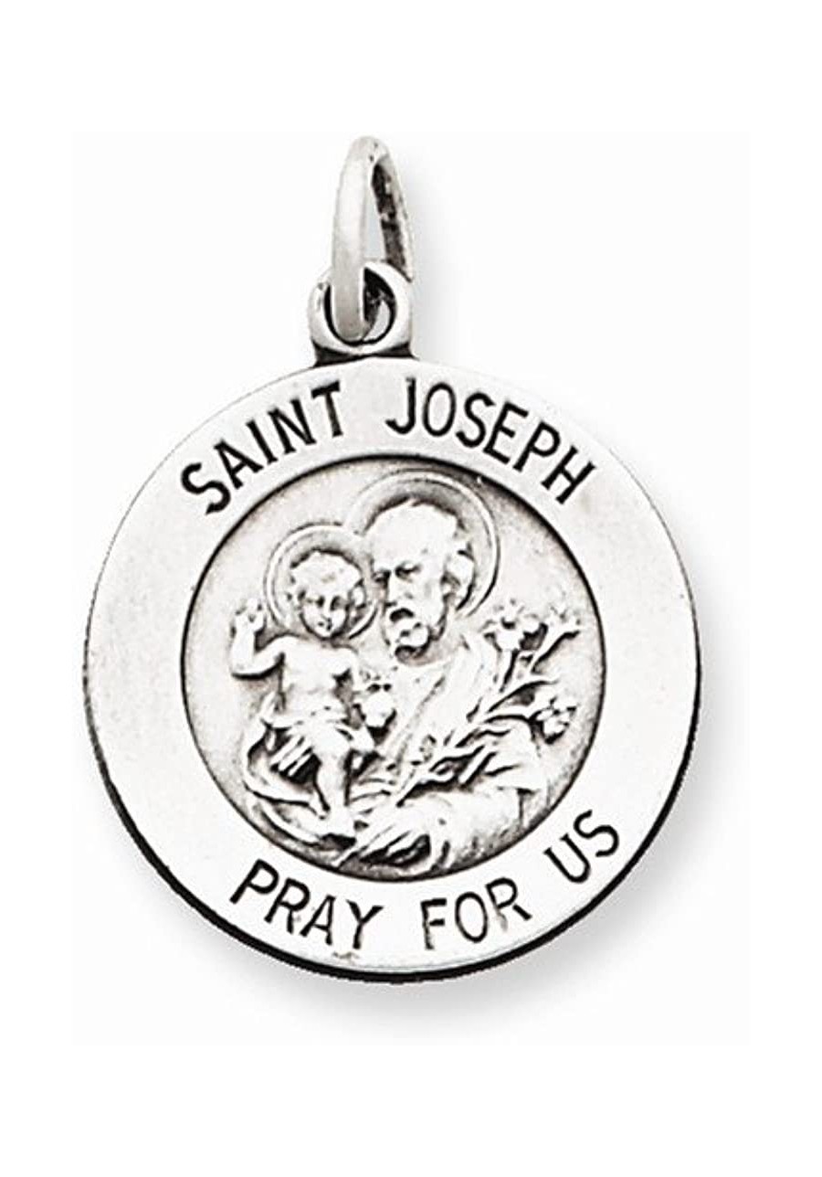 Sterling Silver Antiqued Saint Joseph Medal $27.63 Pendants & Coins